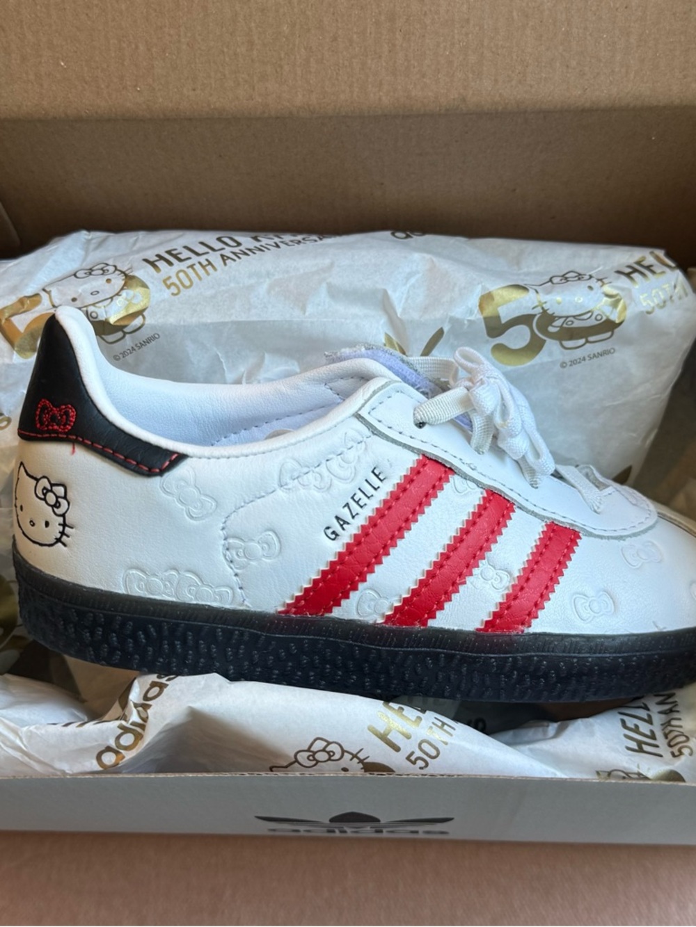 Adidas x Hello Kitty Gazelle 50th Anniversary Kids Sneakers + Box | Size US 10K
